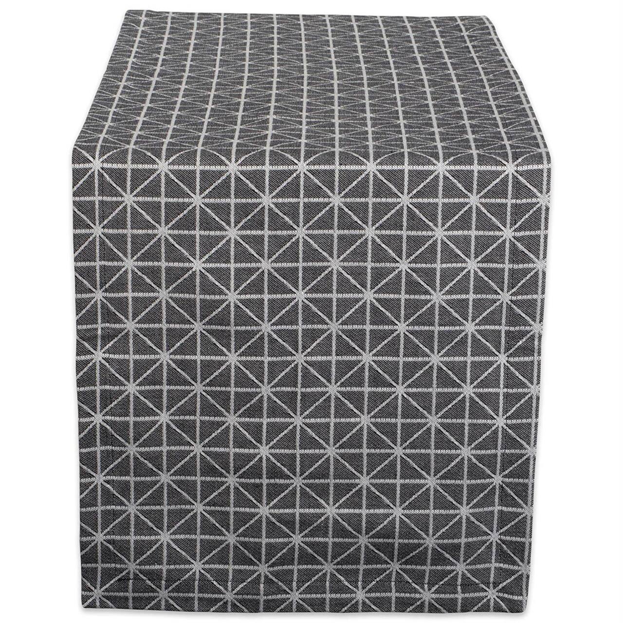Black and White Triangle Table Runner 14" x 108"
